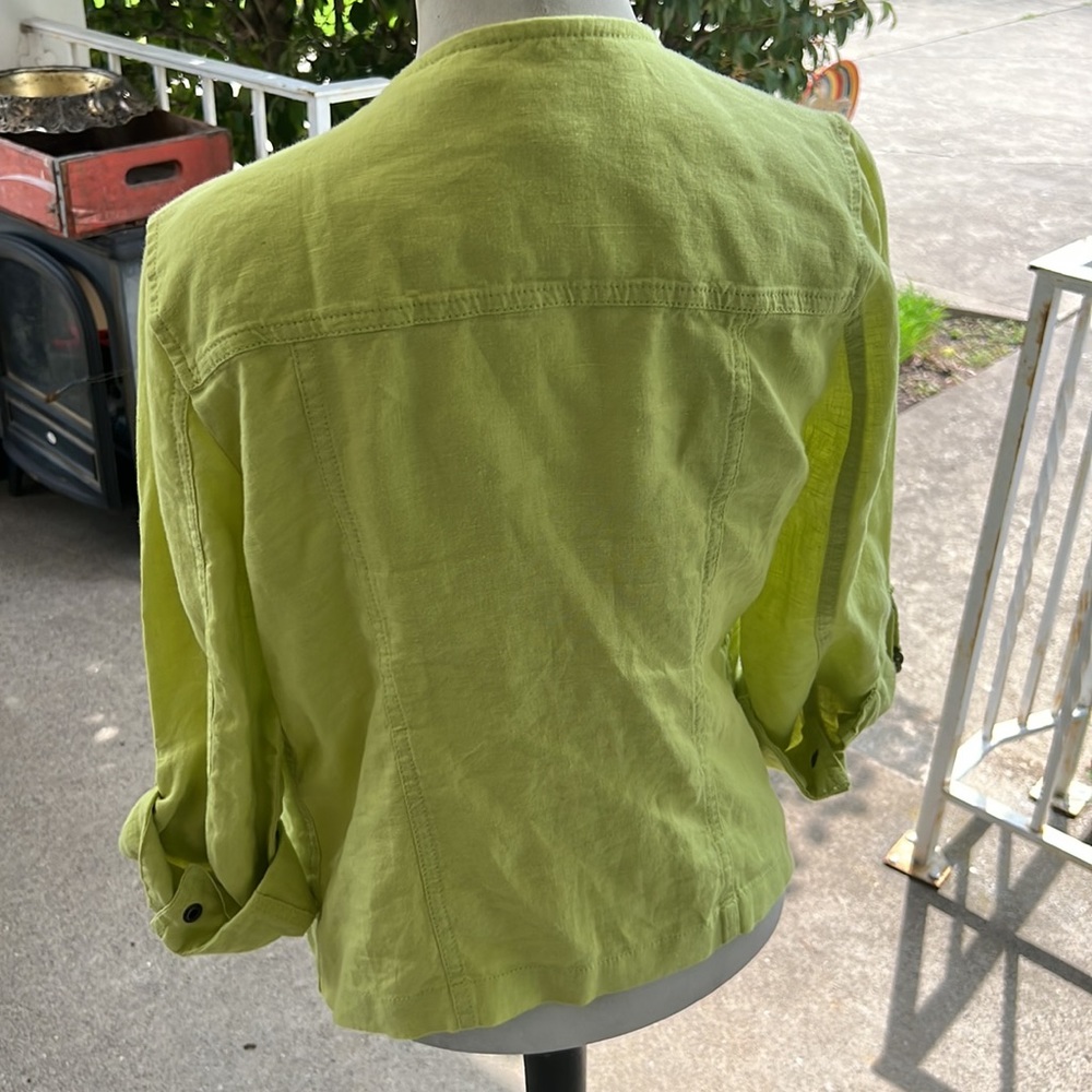 Chico's Drape-Front Easy Linen Jacket (Chico's Size 0) - Picture 3 of 5